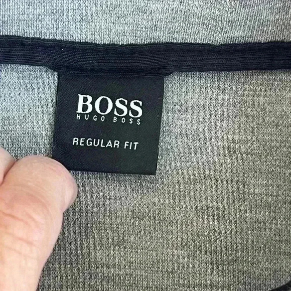 Hugo Boss Mens 1/4 Button  Mock Pullover Sweater Regular Fit XL dark&light gray - Picture 3 of 7
